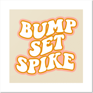 Bump Set Spike Retro Volleyball Posters and Art